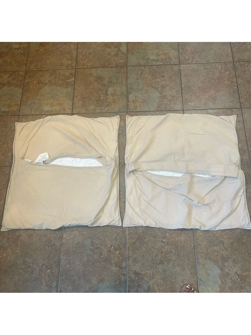 Restoration Hardware Cream Decorative Pillow Covers Set Quilted Thick Medallion